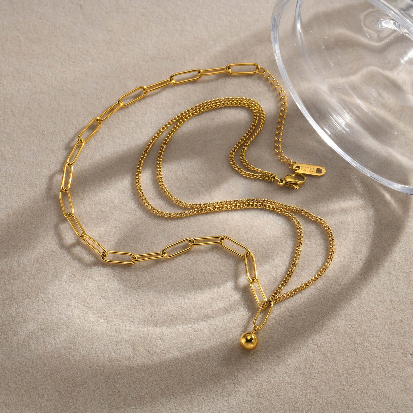 Stainless Steel Simple Style Geometric Pendant Necklace