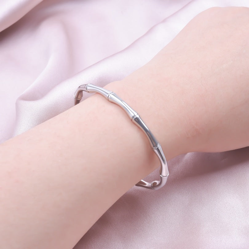 ig style simple style solid color stainless steel plating bangle