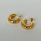 1 pair ig style classic style c shape stainless steel 14k gold plated ear studs