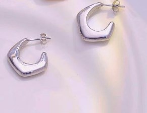 1 pair simple style classic style c shape irregular plating stainless steel ear studs