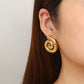 1 Pair IG Style Simple Style Solid Color Spiral Stainless Steel 18K Gold Plated Ear Studs