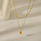 304 Stainless Steel 18K Gold Plated Vintage Style Exaggerated Formal Water Droplets Pendant Necklace