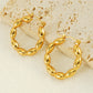 1 pair simple style geometric heart shape polishing plating stainless steel 18k gold plated hoop earrings