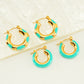 1 pair elegant u shape plating stainless steel 18k gold plated earrings