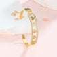 Simple style classic style solid color stainless steel plating inlay zircon 18k gold plated bangle