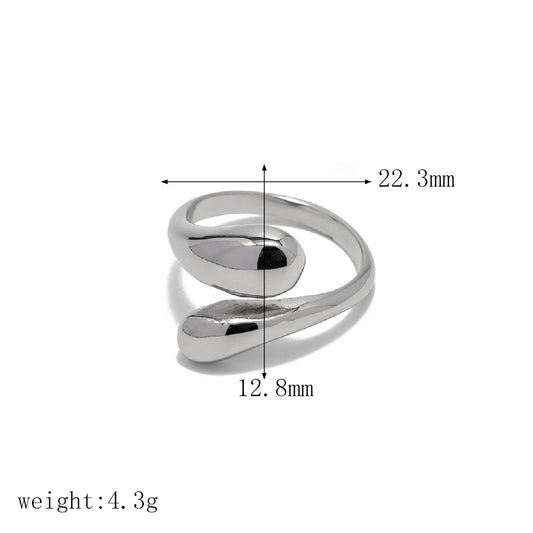 Stainless Steel Casual Snake Plating Open Rings