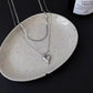 Sweet cool style heart shape stainless steel double layer necklaces