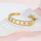 Simple style classic style solid color stainless steel plating inlay zircon 18k gold plated bangle