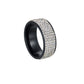 Fashion letter stainless steel artificial gemstones Men's Ring