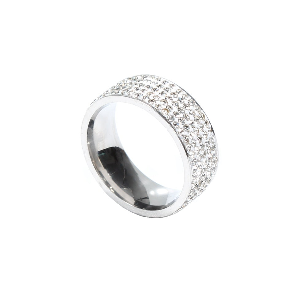 Fashion letter stainless steel artificial gemstones Men's Ring