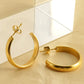 1 pair simple style u shape plating stainless steel earrings