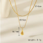 304 Stainless Steel 18K Gold Plated Vintage Style Exaggerated Formal Water Droplets Pendant Necklace