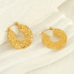 1 pair simple style geometric heart shape polishing plating stainless steel 18k gold plated hoop earrings