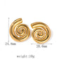 1 Pair IG Style Simple Style Solid Color Spiral Stainless Steel 18K Gold Plated Ear Studs