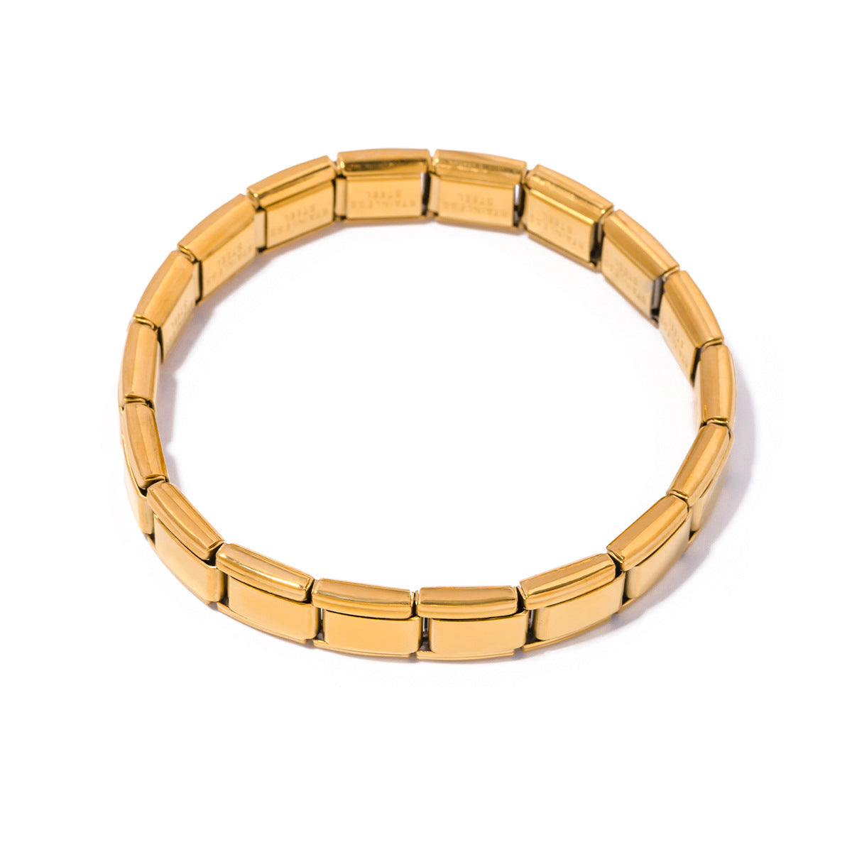 Simple style streetwear solid color stainless steel plating 18k gold plated bangle