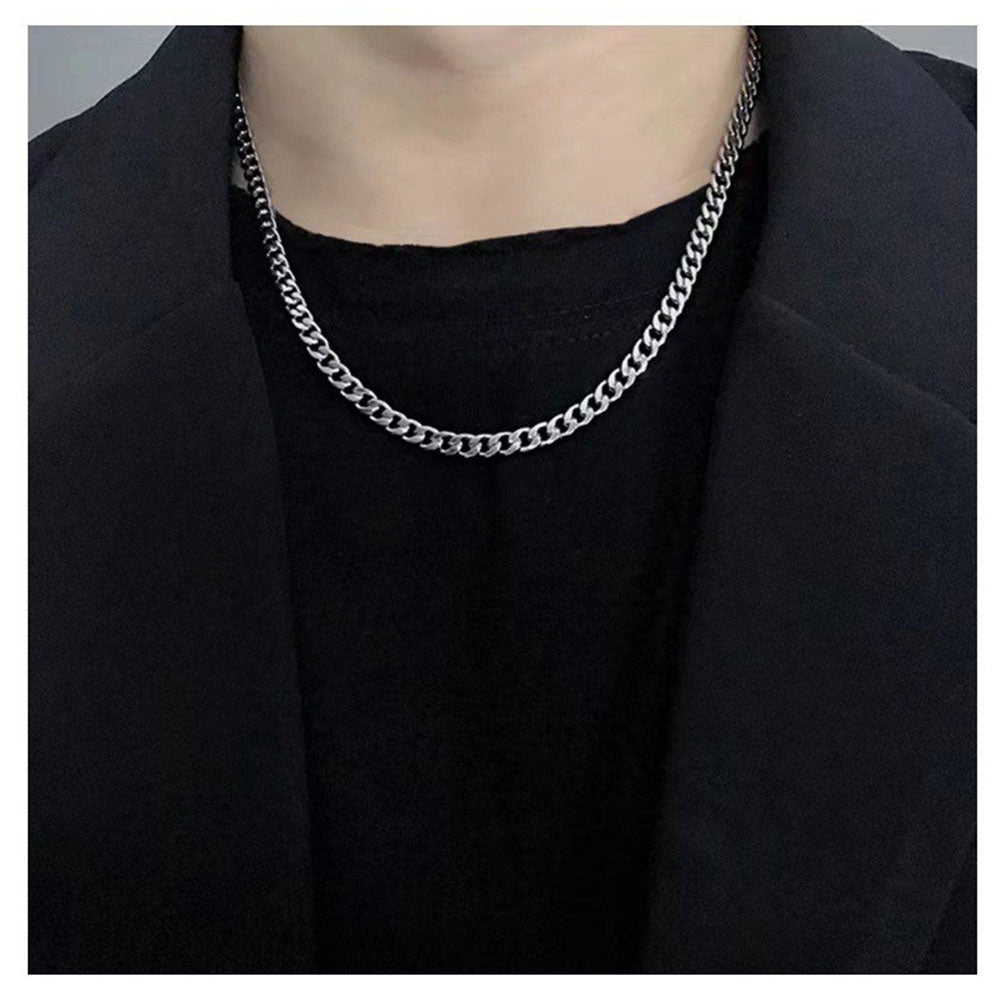 Casual Hip-Hop Solid Color Titanium Steel Men's Layered Necklaces