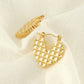 1 pair simple style geometric heart shape polishing plating stainless steel 18k gold plated hoop earrings