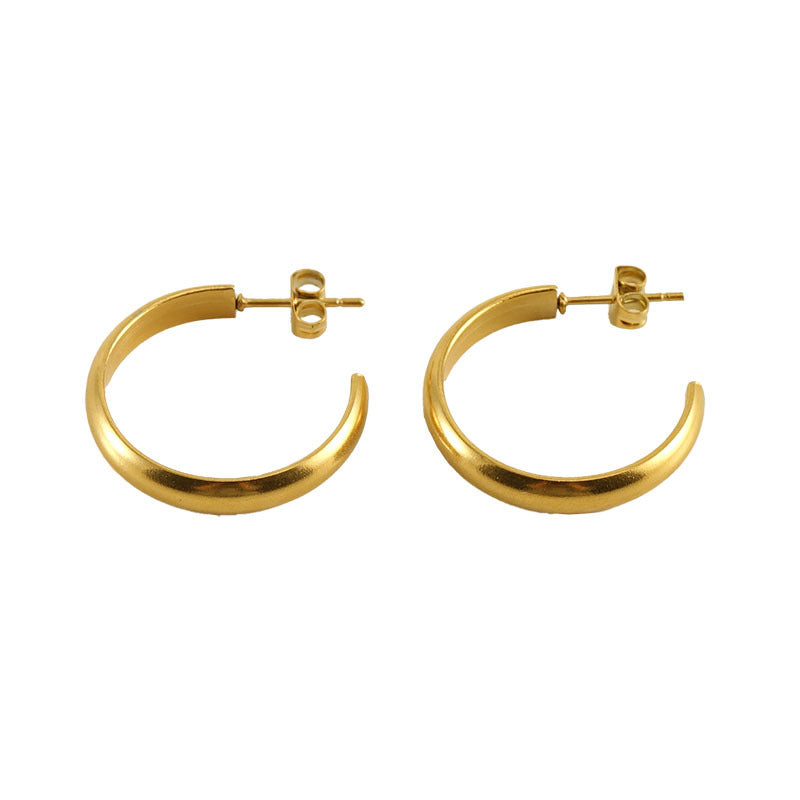 1 pair simple style u shape plating stainless steel earrings