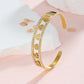 Simple style classic style solid color stainless steel plating inlay zircon 18k gold plated bangle