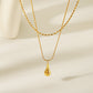 304 Stainless Steel 18K Gold Plated Vintage Style Exaggerated Formal Water Droplets Pendant Necklace