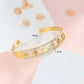 Simple style classic style solid color stainless steel plating inlay zircon 18k gold plated bangle