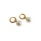 Retro pearl titanium steel plating drop earrings 1 pair