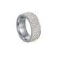 Fashion letter stainless steel artificial gemstones Men's Ring