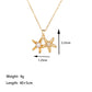 Titanium Steel 18K Gold Plated Casual Simple Style Commute Polishing Inlay Starfish Dolphin Flower Artificial Rhinestones Pearl Pendant Necklace