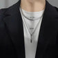 Casual Hip-Hop Solid Color Titanium Steel Men's Layered Necklaces