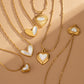 Jewelry Basic Modern Style Classic Style Heart Shape Titanium Steel Shell Fritillary 18K Gold Plated Plating Inlay Pendant Necklace