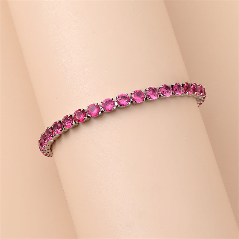 Simple Style Shiny Geometric 304 Stainless Steel Rhinestones Bracelets In Bulk