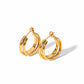 1 Pair Simple Style U Shape Round Solid Color Polishing Plating 304 Stainless Steel 18K Gold Plated Earrings