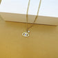 Jewelry Simple Style Classic Style Eye Stainless Steel Rhinestones Inlay Pendant Necklace