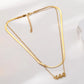 Jewelry Elegant Simple Style Number Stainless Steel 18K Gold Plated 24K Gold Plated Plating Double Layer Necklaces