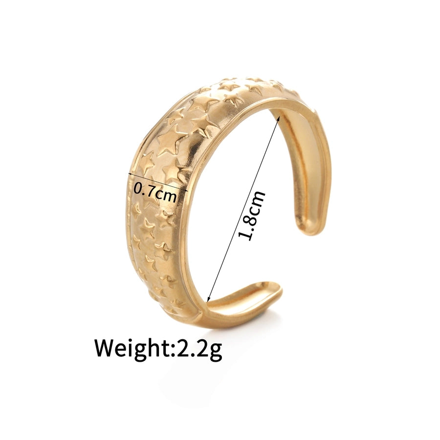 Jewelry Simple Style Classic Style Solid Color 304 Stainless Steel Plating Open Rings