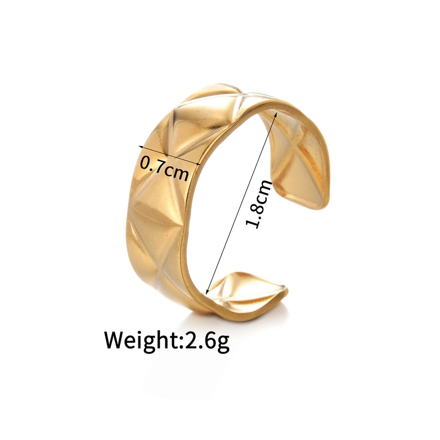 Jewelry Simple Style Classic Style Solid Color 304 Stainless Steel Plating Open Rings