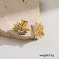 1 Pair Casual Simple Style Commute Leaves Flower 304 Stainless Steel 18K Gold Plated Ear Studs