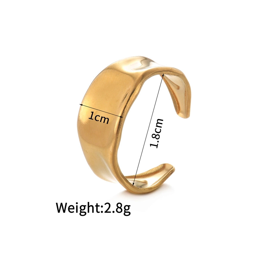 Jewelry Simple Style Classic Style Solid Color 304 Stainless Steel Plating Open Rings