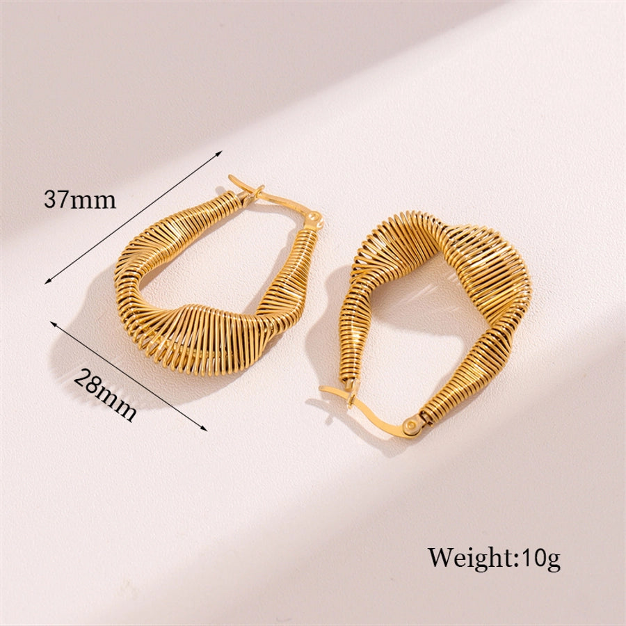 1 Pair Retro Simple Style U Shape Twist Plating 201 Stainless Steel 18K Gold Plated Earrings