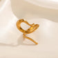 304 Stainless Steel 18K Gold Plated Hip-Hop Retro Plating Irregular Open Rings