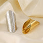 304 Stainless Steel 18K Gold Plated Simple Style Plating Solid Color Rings