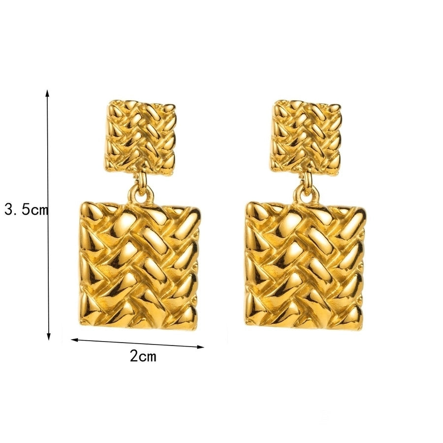 1 Pair Simple Style Commute Square 304 Stainless Steel 18K Gold Plated Drop Earrings