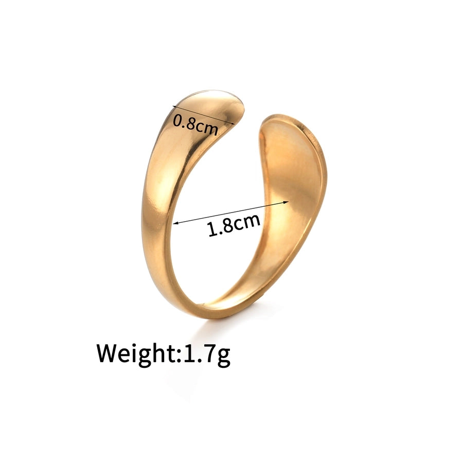 Jewelry Simple Style Classic Style Solid Color 304 Stainless Steel Plating Open Rings