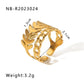 Stainless Steel 18K Gold Plated IG Style Basic Simple Style Plating Four Leaf Clover Heart Shape Flower Open Rings