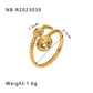 Stainless Steel 18K Gold Plated IG Style Basic Simple Style Plating Four Leaf Clover Heart Shape Flower Open Rings