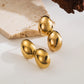 1 Pair IG Style French Style Simple Style Irregular Heart Shape Solid Color Oil Pressure Plating 304 Stainless Steel 18K Gold Plated Ear Studs