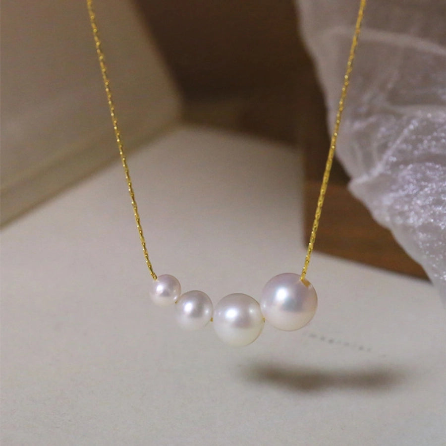 Jewelry Simple Style Pearl 304 Stainless Steel 18K Gold Plated Plating Necklace