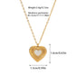 Jewelry Basic Modern Style Classic Style Heart Shape Titanium Steel Shell Fritillary 18K Gold Plated Plating Inlay Pendant Necklace