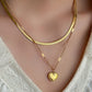 Elegant basic streetwear heart shape titanium steel plating layered necklaces