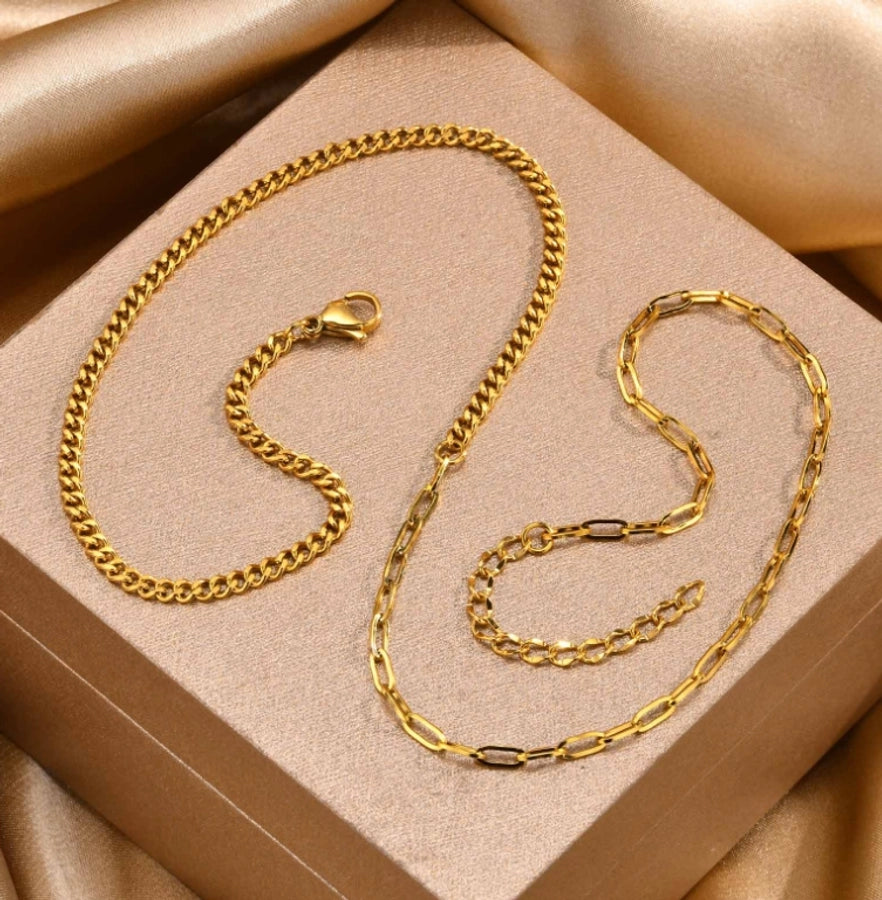 304 Stainless Steel Titanium Steel 18K Gold Plated Elegant Simple Style Solid Color Necklace